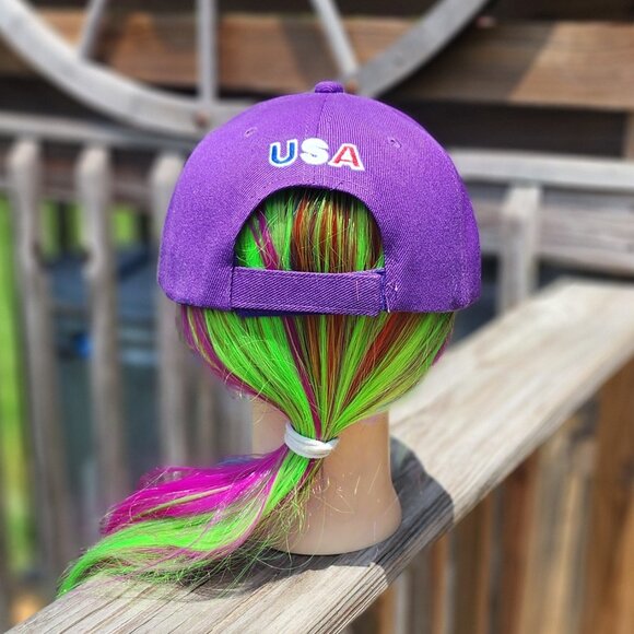 Ladies Purple USA Eagle Head BLING Hat NEW - Picture 4 of 4